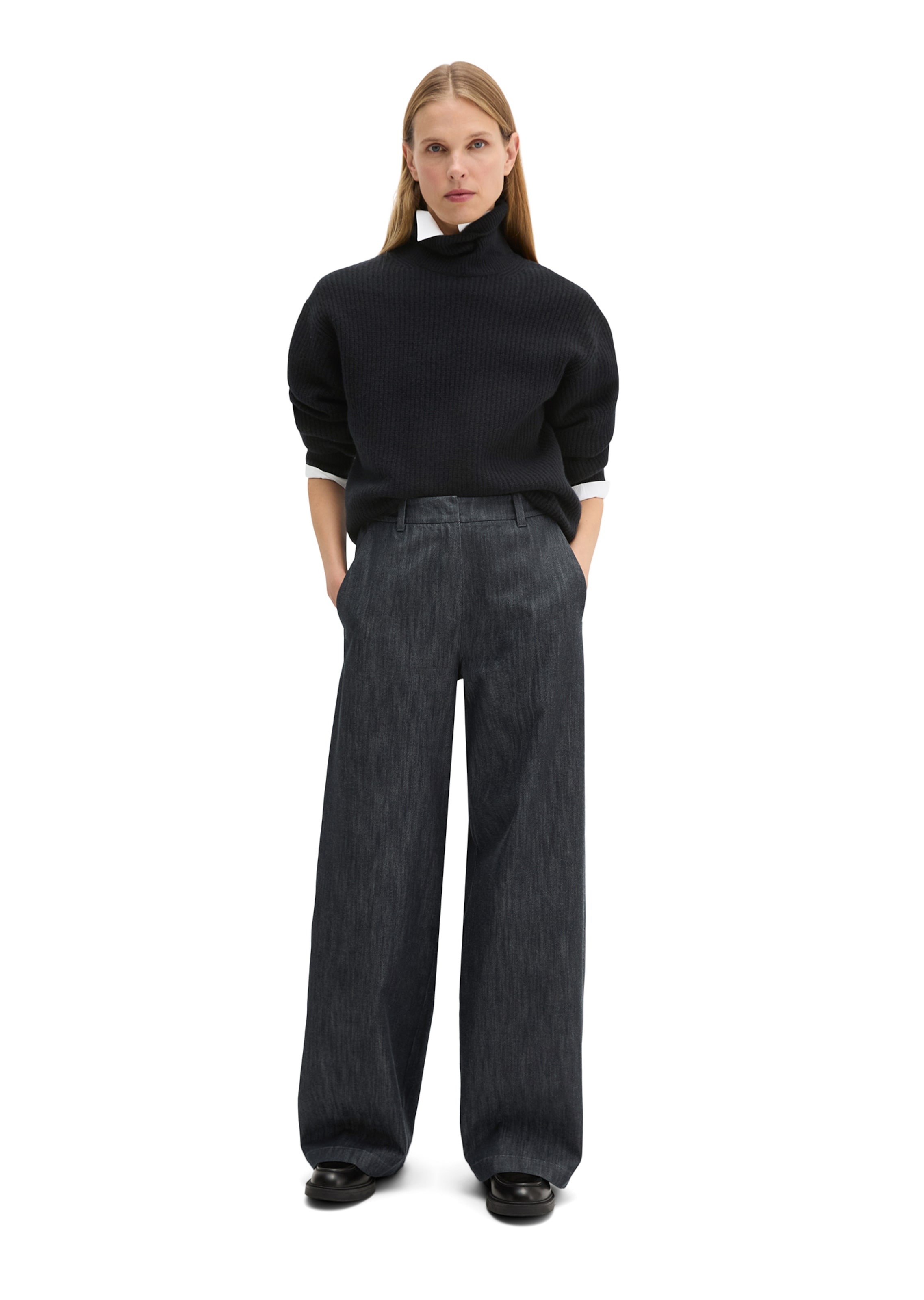 Marc O'Polo Wide Leg Hose in Blau