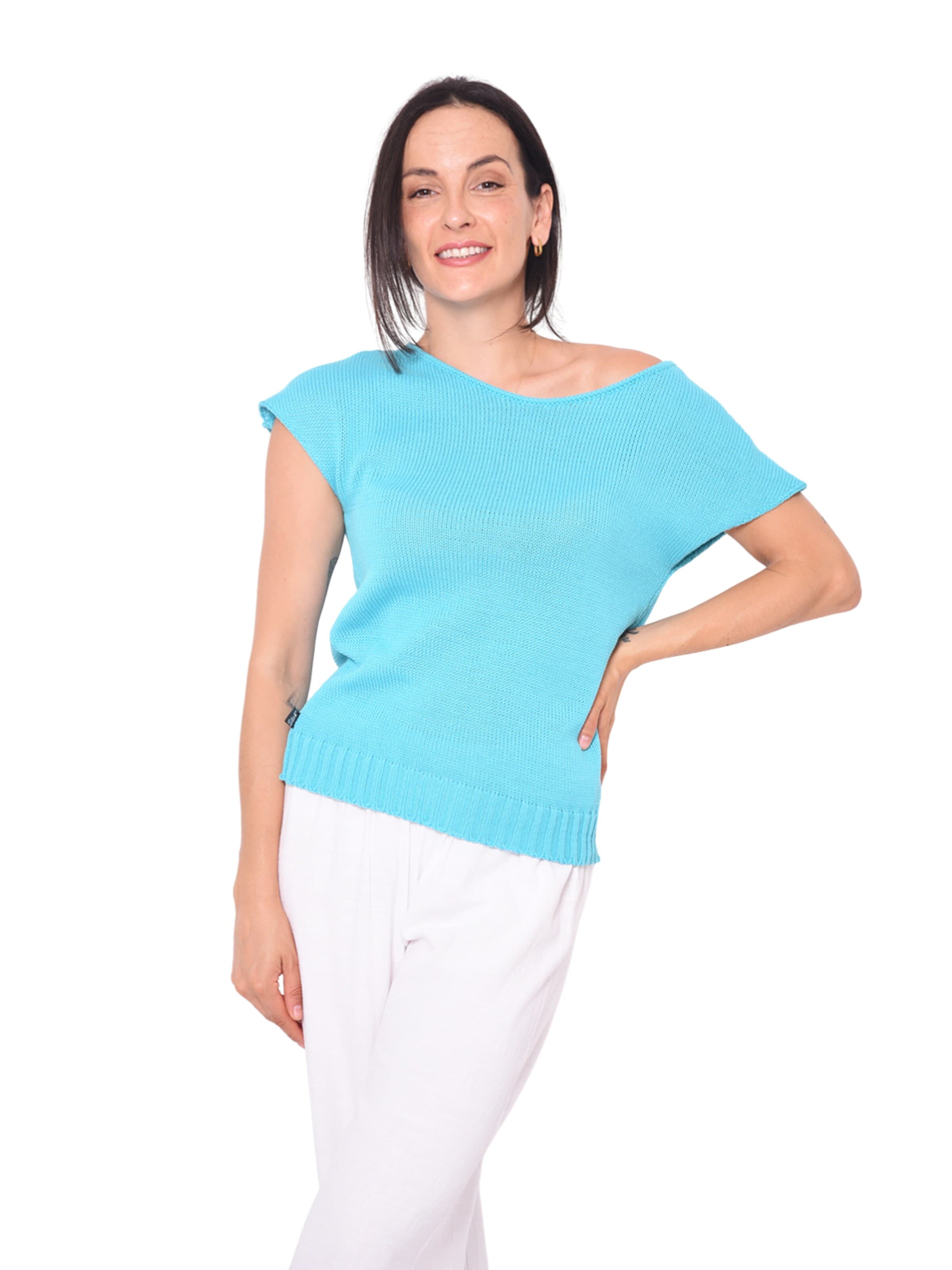 Süel knitwear Knitted top 'Carlos' in Blue: front
