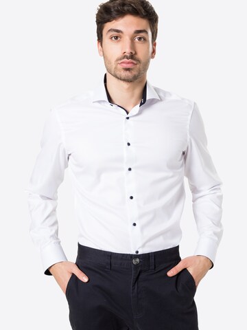 ETERNA Slim fit Button Up Shirt in White: front