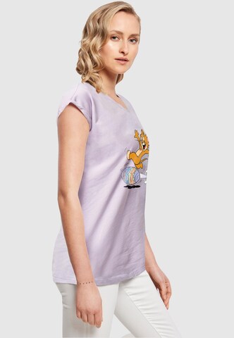 ABSOLUTE CULT Shirt 'Tom and Jerry - Egg Run' in Purple