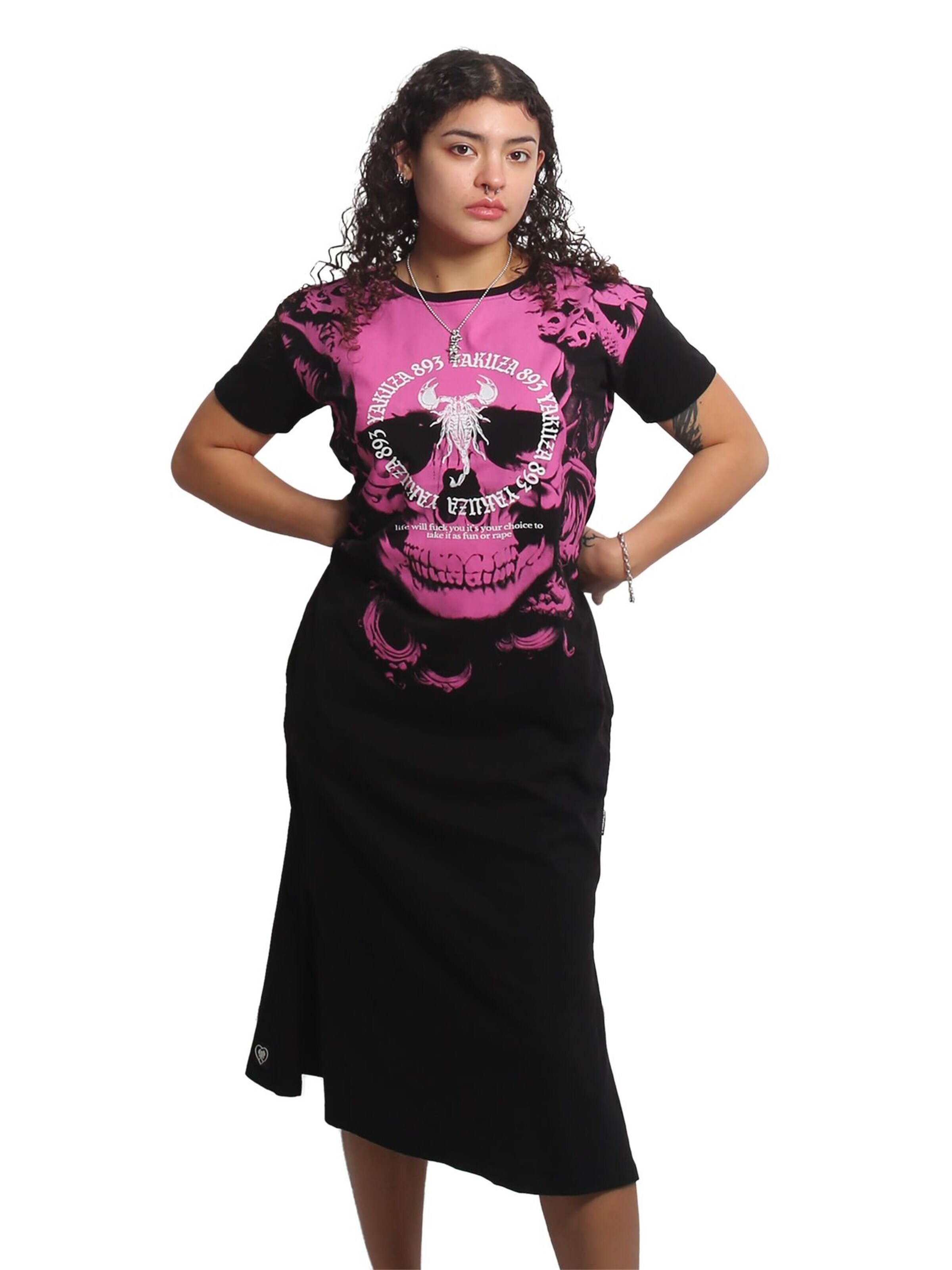 Yakuza Blusenkleid 'Lost Skull'‌‌ in Schwarz