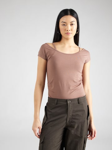 TOPSHOP Shirt in Brown: front