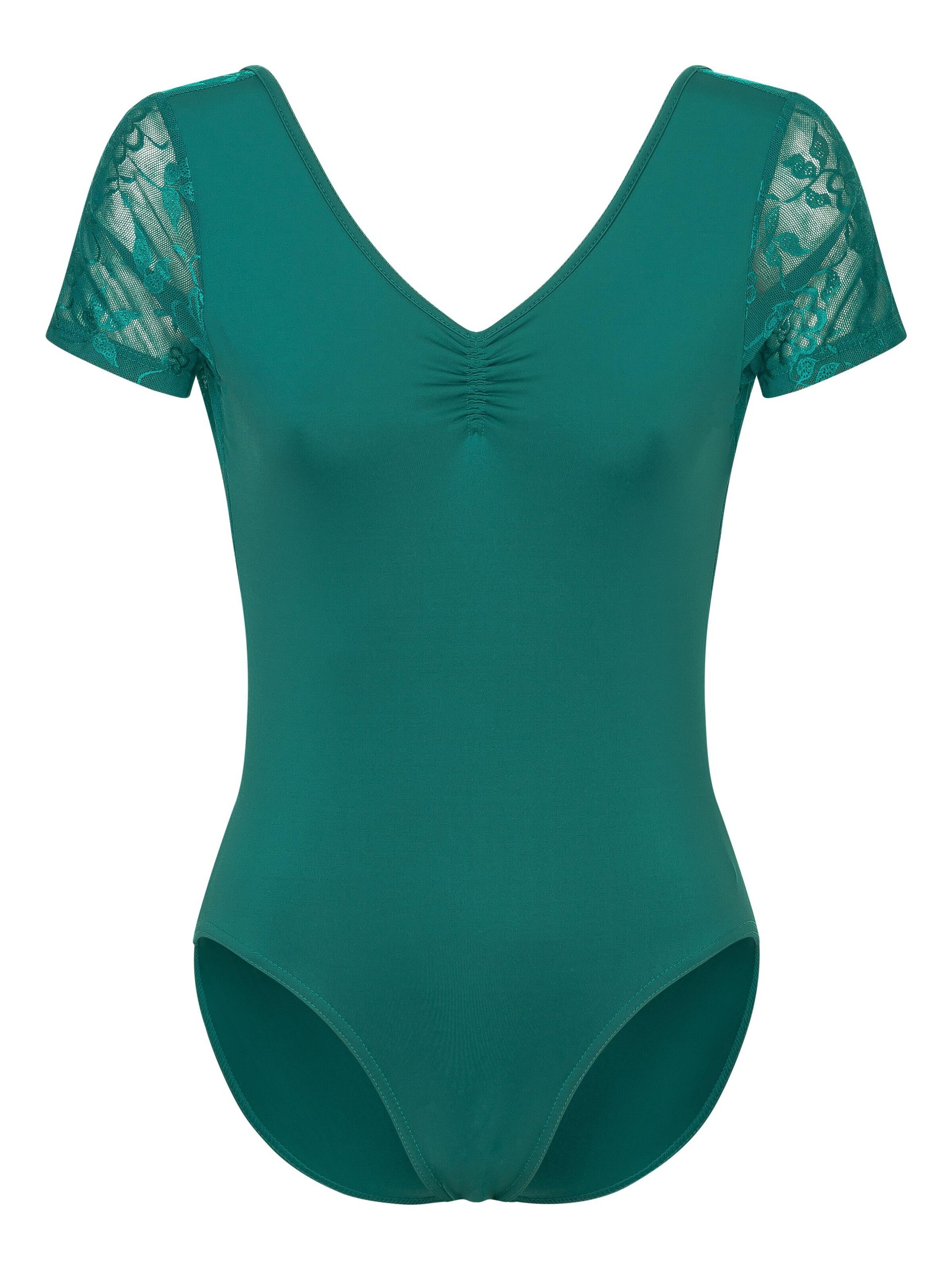 Tanzmuster Athletic Bodysuit 'Muriel' in Green: front