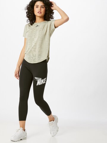 NIKE Skinny Sporthose in Schwarz