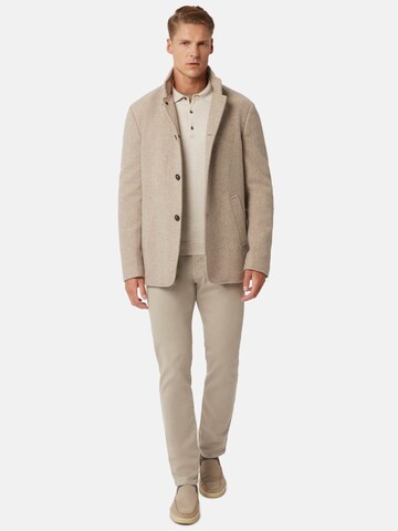 Boggi Milano Between-Seasons Coat 'Caban' in Beige