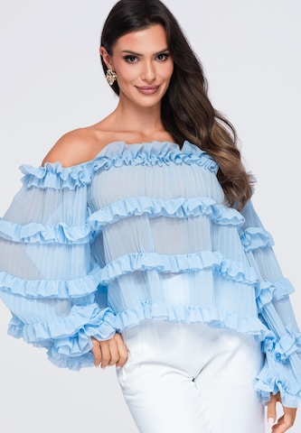 Chemisier Ombre en bleu : devant