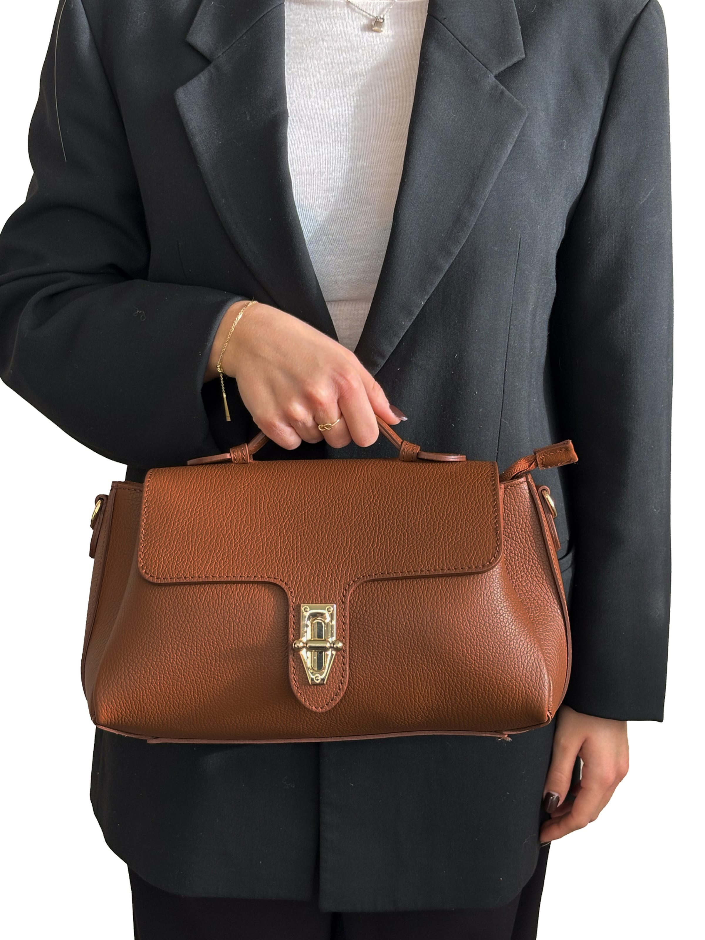 CHICCA BORSE Handbag in Brown: front