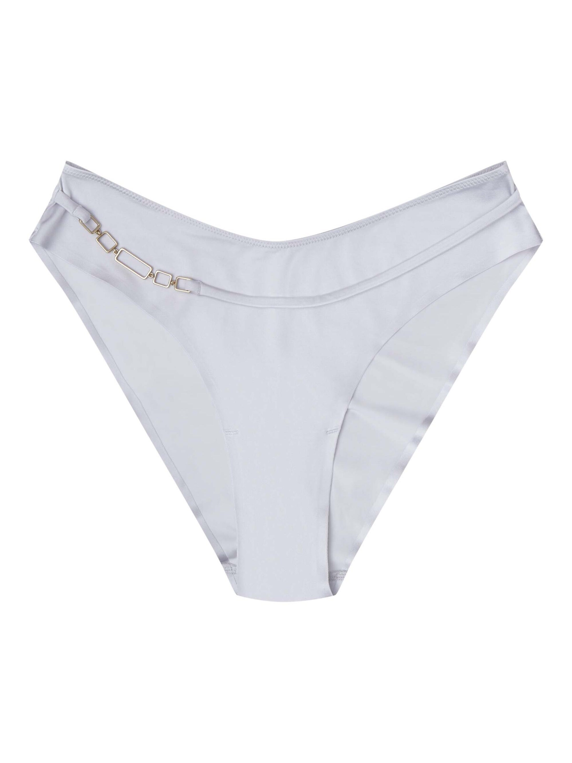 Panty 'Slip Olla, nahtlos, Streifenmuster, goldfarbene Details M' di ESOTIQ in grigio