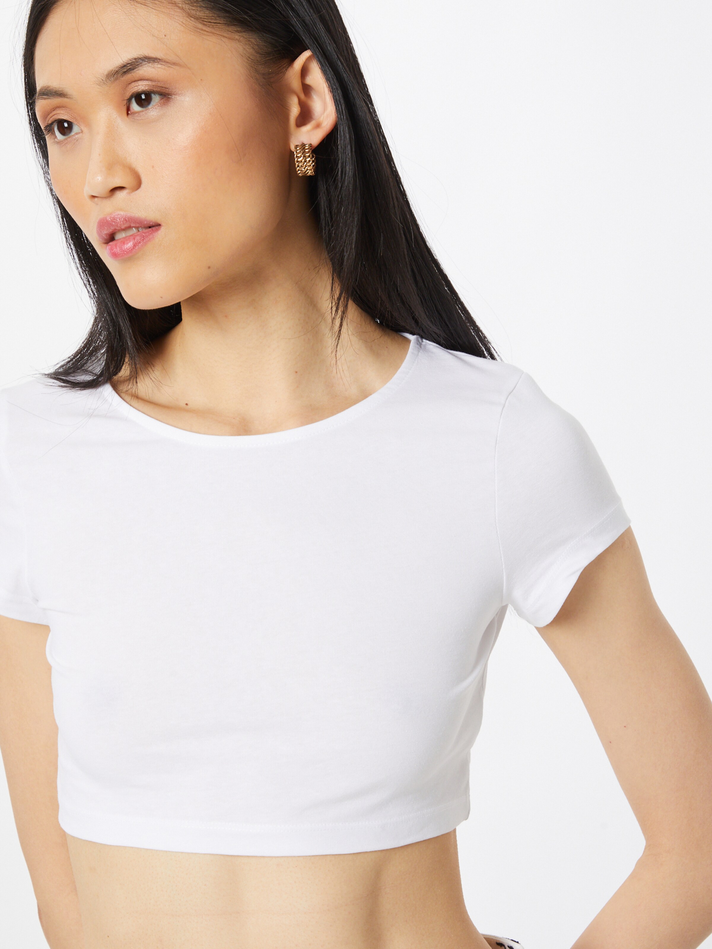 Frauen Shirts & Tops WEEKDAY T-Shirt in Graumeliert, Weiß - OC47095