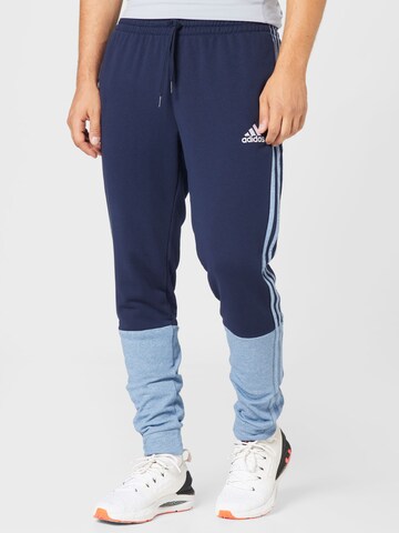 ADIDAS SPORTSWEAR Tapered Sporthose 'Essentials Mélange French Terry' in Blau: predná strana