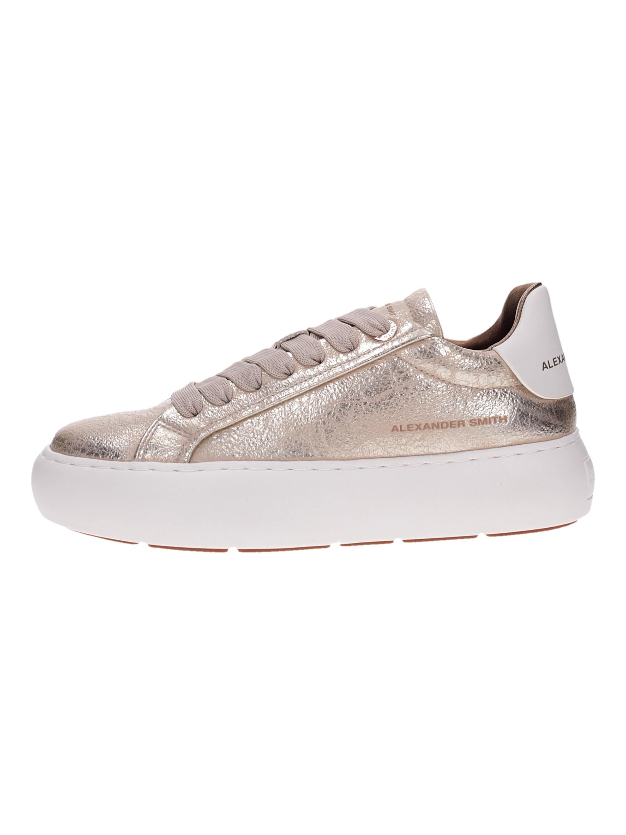 Sneaker bassa di Alexander Smith in oro: frontale