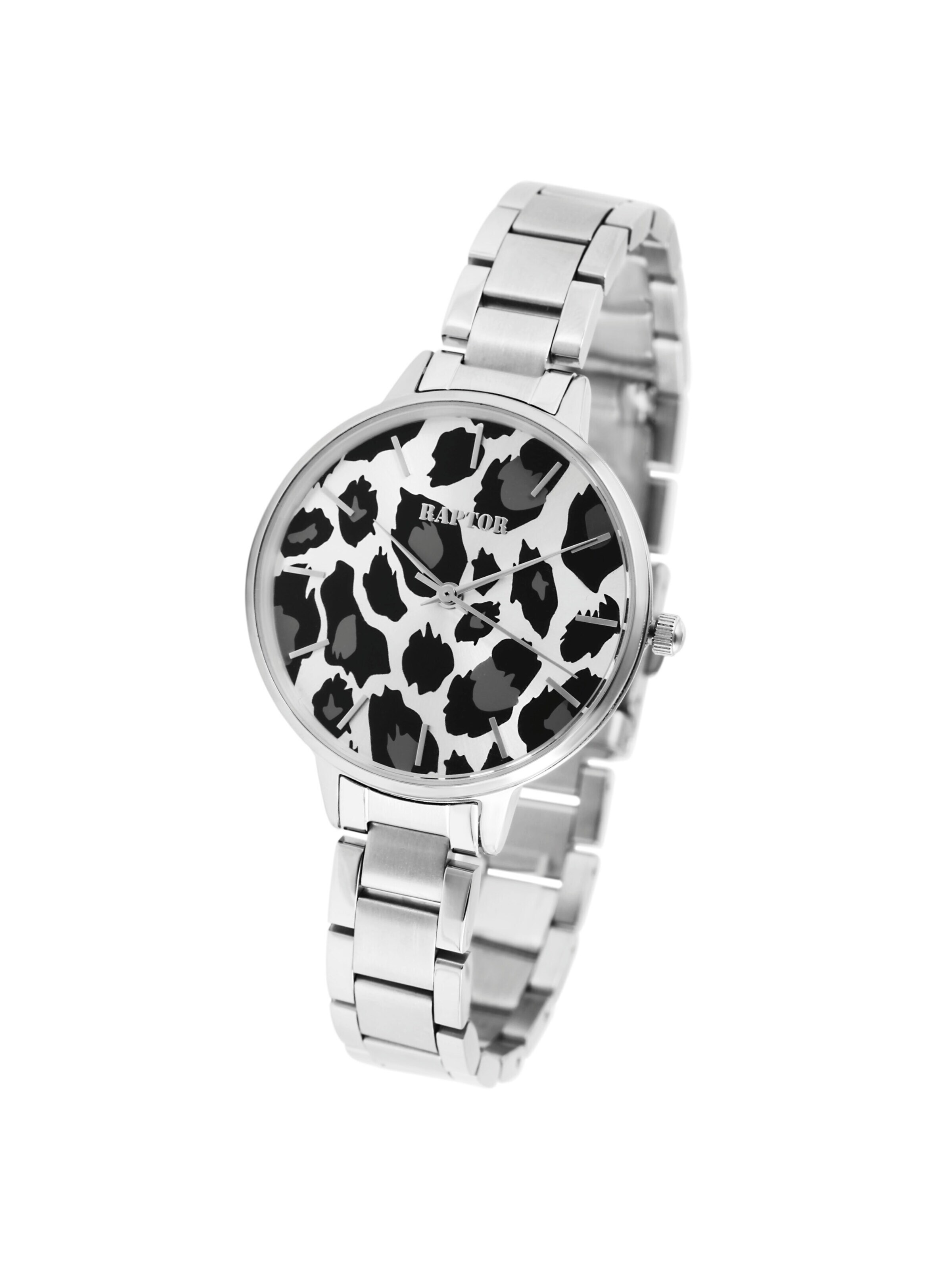 Raptor Analog Watch 'Wild, 3 ATM' in Silver: front