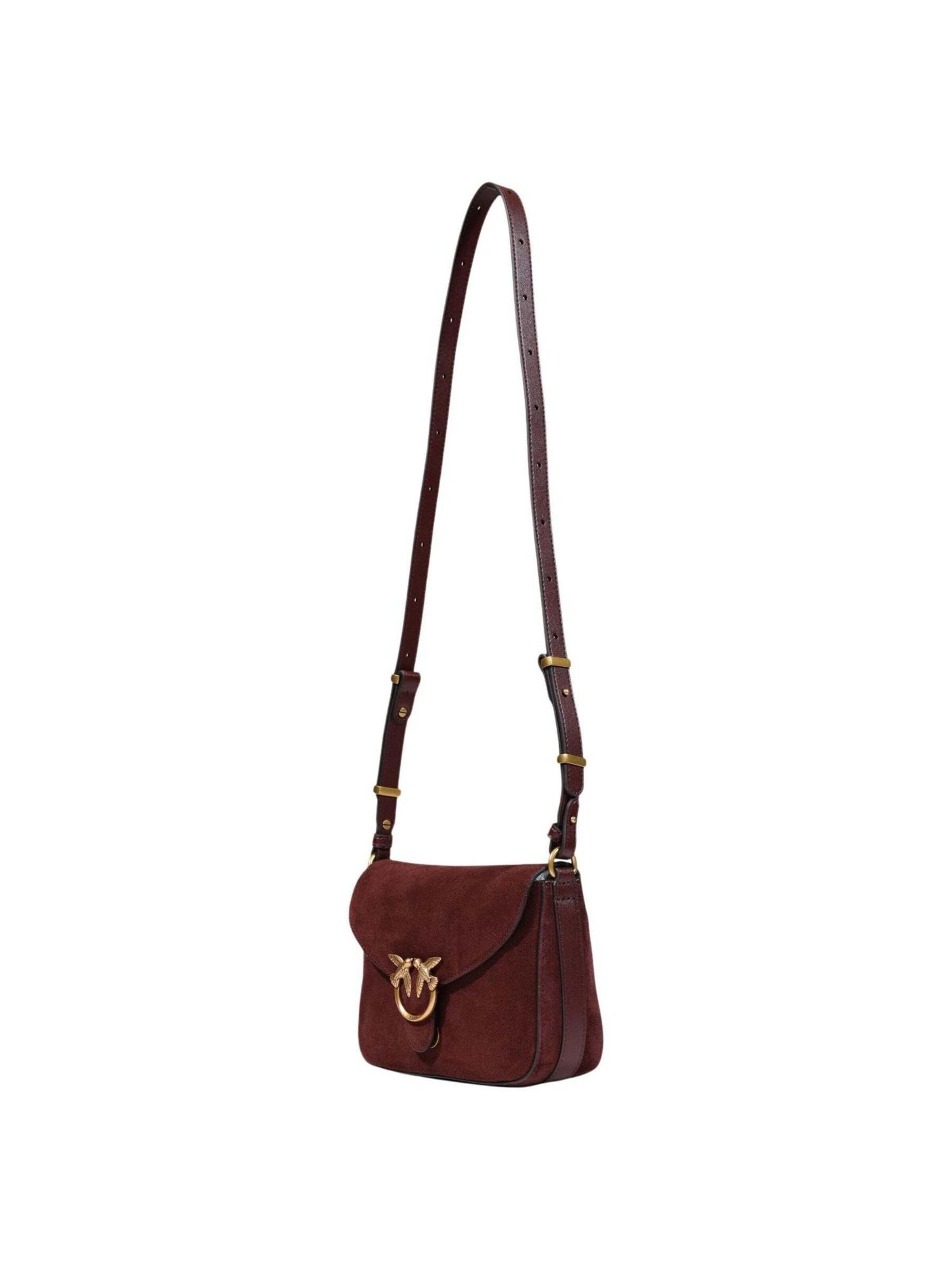 PINKO Schoudertas 'LOVE SATCHEL MINI SUEDE 107656 A0F6' in Bruin