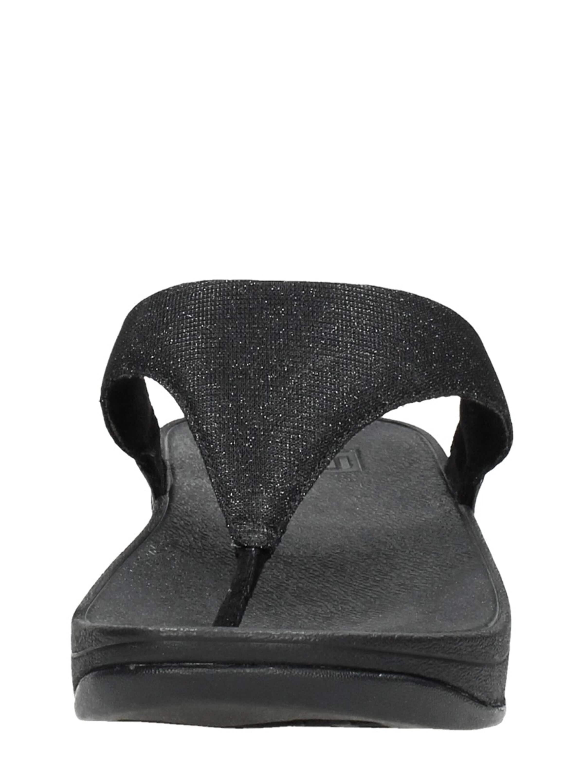 FitFlop Teenslipper 'Lulu Shimmerlux Toe - Post Sandals' in Zwart
