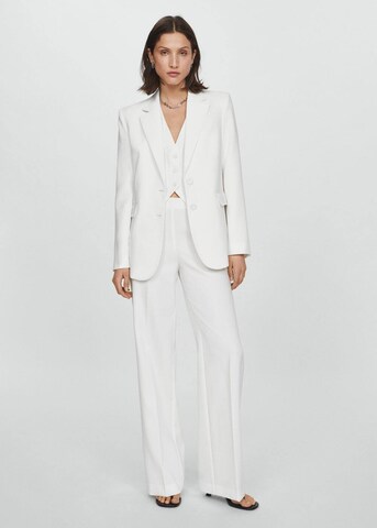 MANGO Flared Pleated Pants 'Iguana' in White