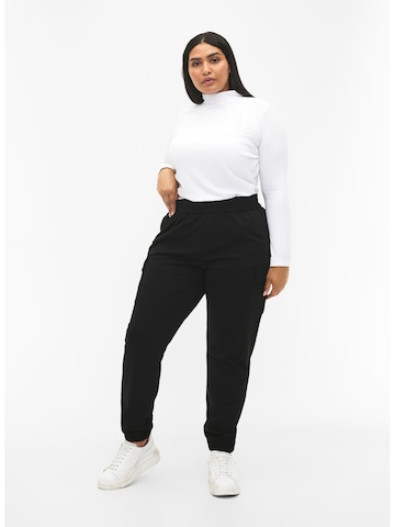 Zizzi Regular Cargo Pants 'Jmaddie' in Black