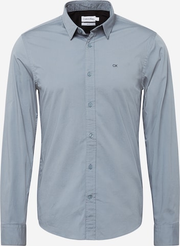 Calvin Klein Button Up Shirt in Grey: front