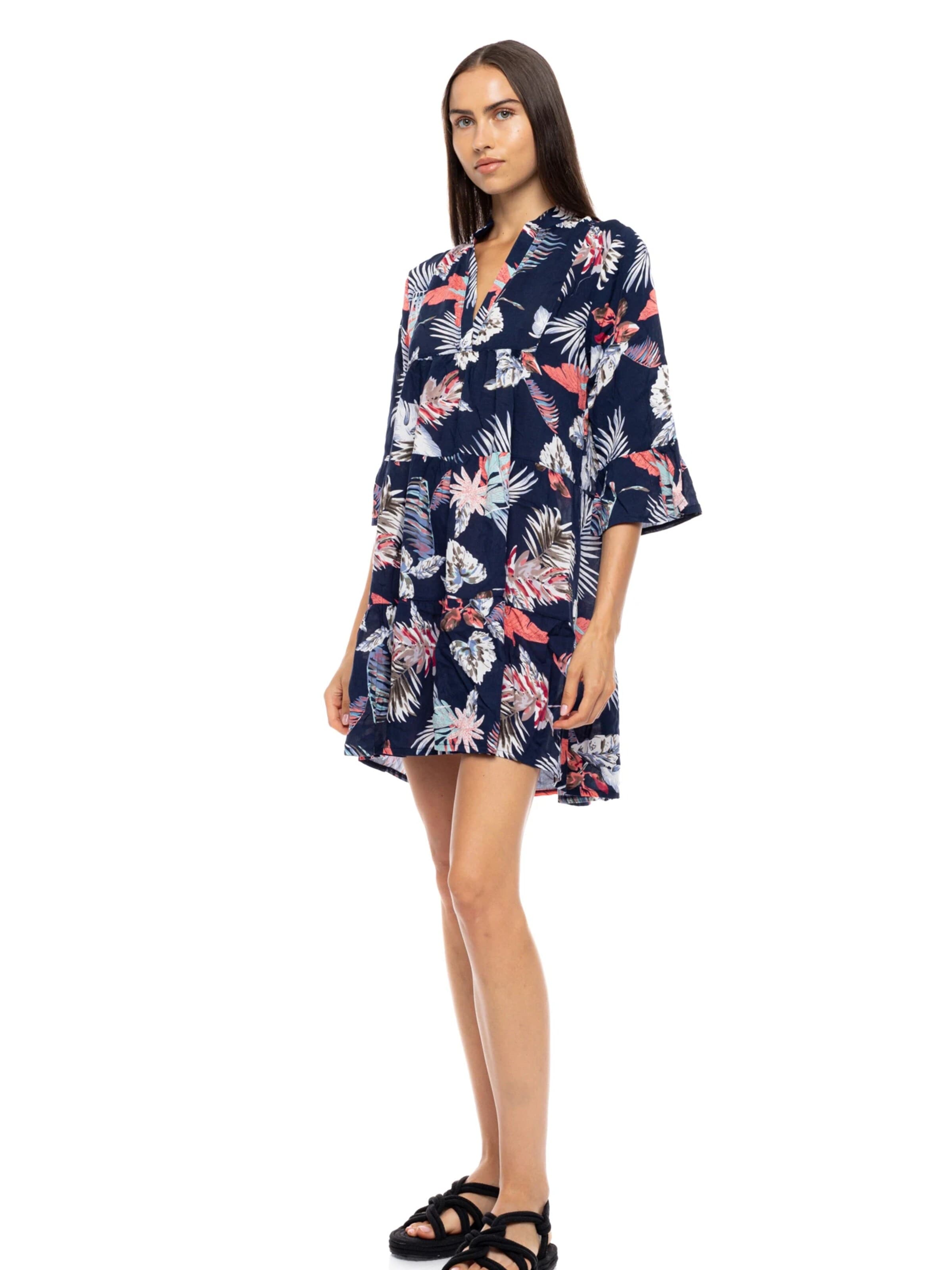 Pink Label - Vestido de verão 'BEACHWEAR TROPICAL' em azul