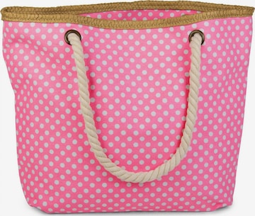 styleBREAKER Strandtasche 'Strandtasche mit Punkte Muster' in Pink: Vorderseite
