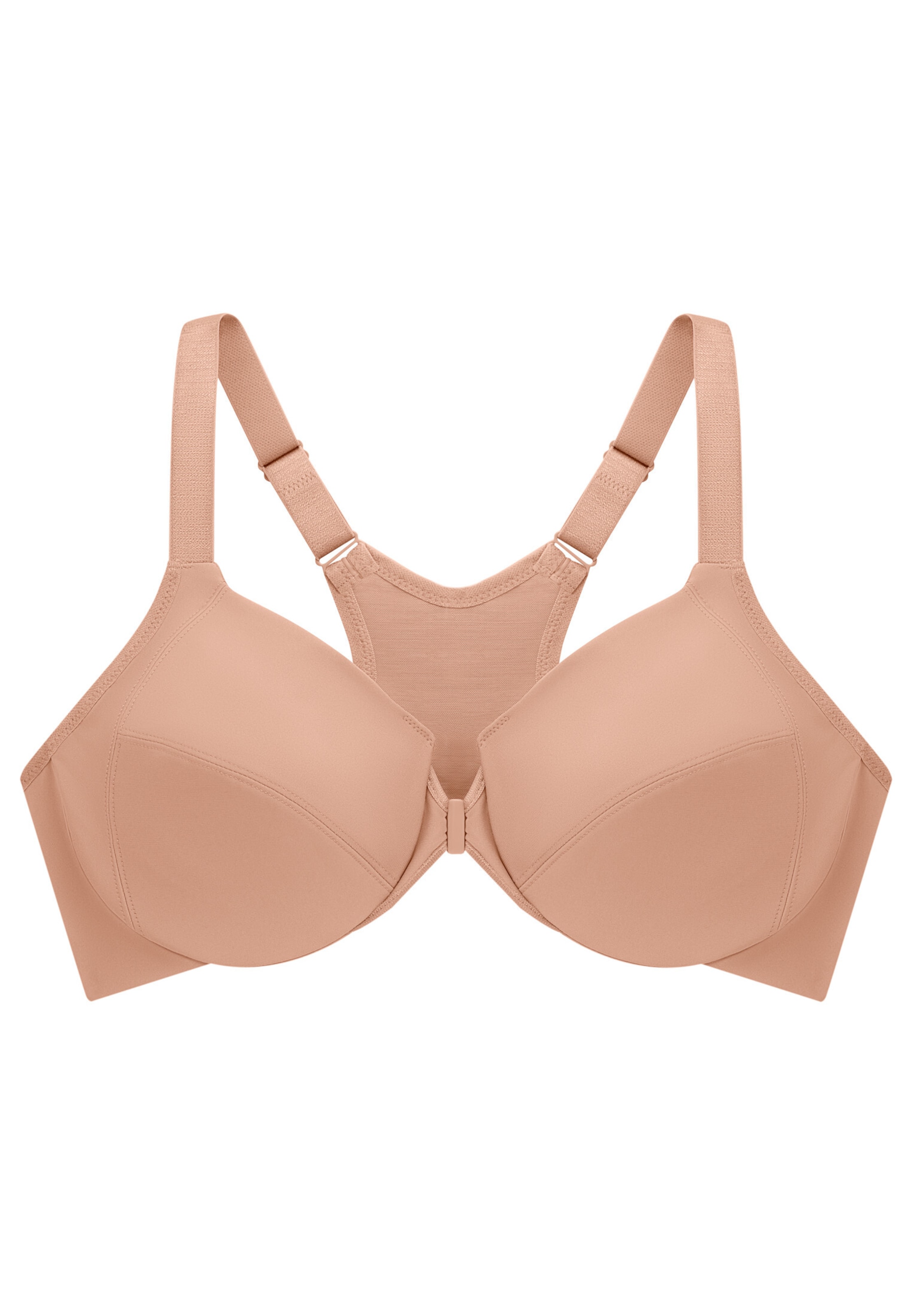 GLAMORISE Minimiser Bra in Brown: front