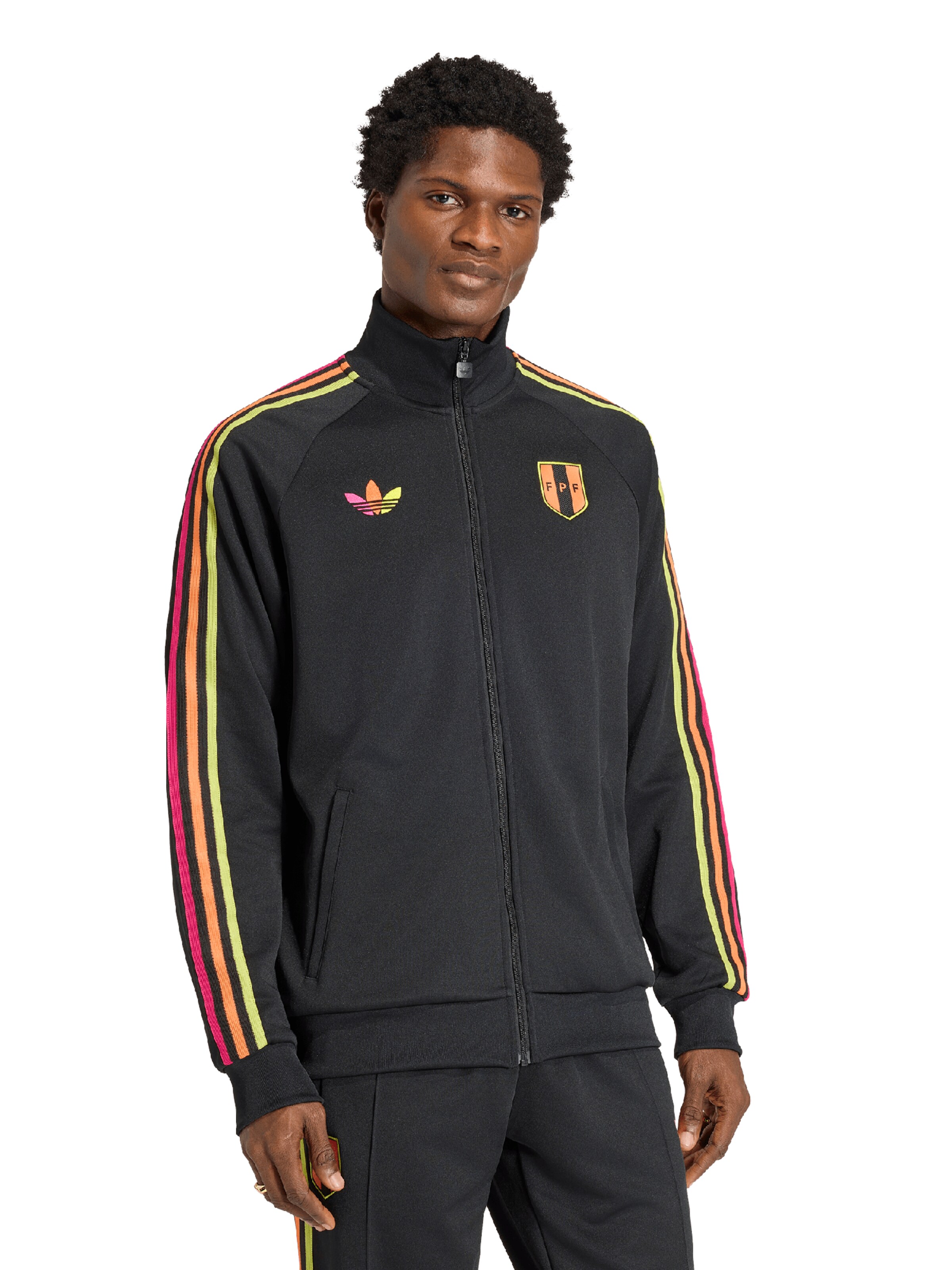 Bluză cu fermoar sport 'Peru' de la ADIDAS PERFORMANCE pe negru: față