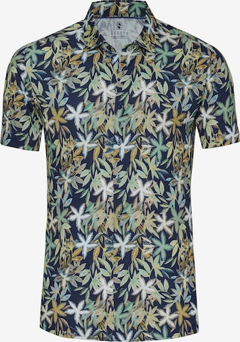 DESOTO Button Up Shirt in Blue: front