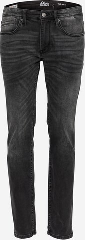 s.Oliver Slimfit Jeans 'Keith' in Zwart: voorkant