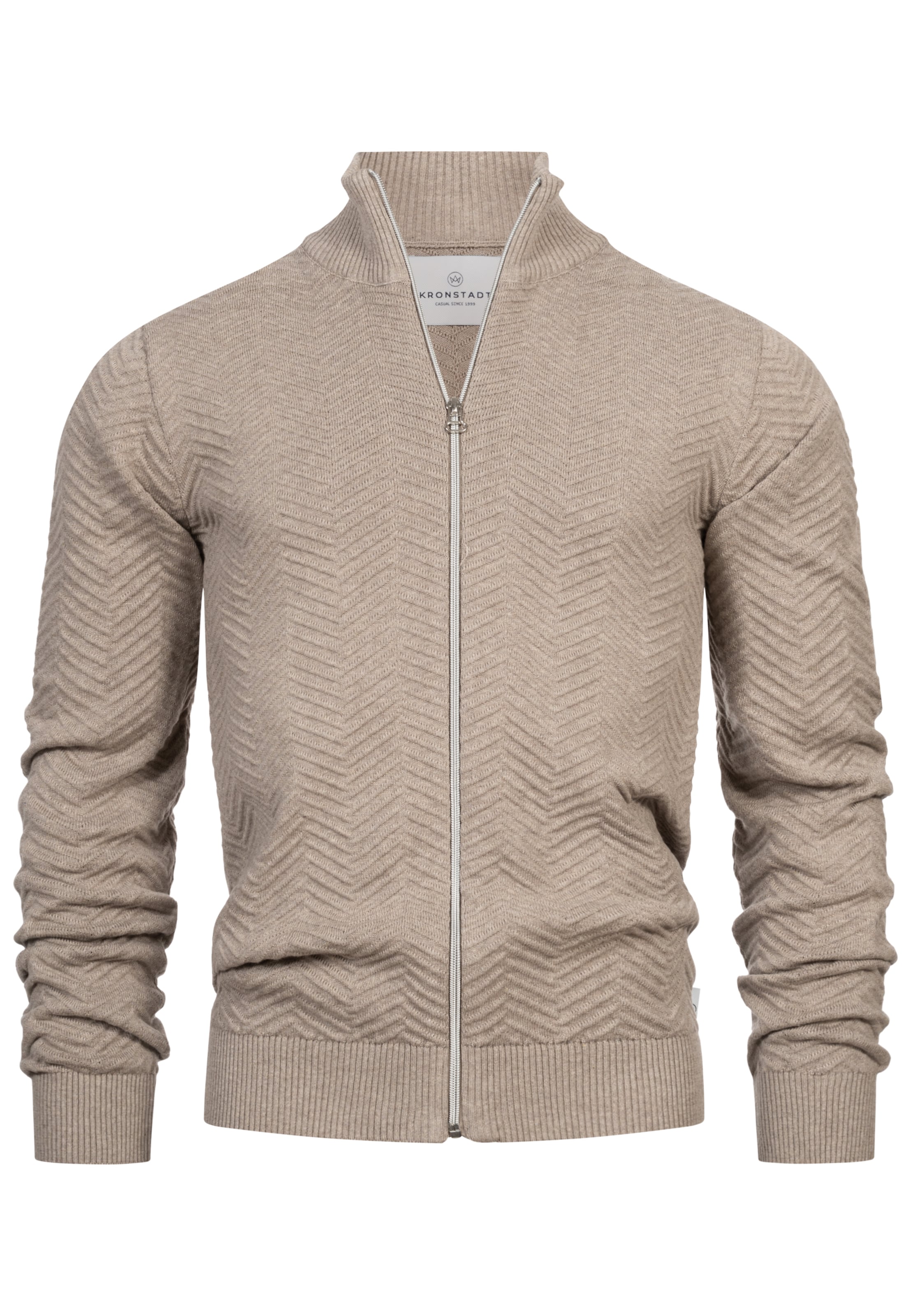 Kronstadt Vestes en maille 'Carlo' en S en sable, Vue avec produit