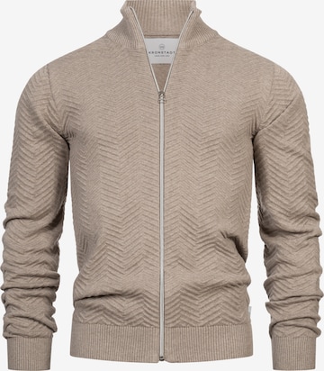 Kronstadt Knit cardigan 'Carlo' in Beige: front