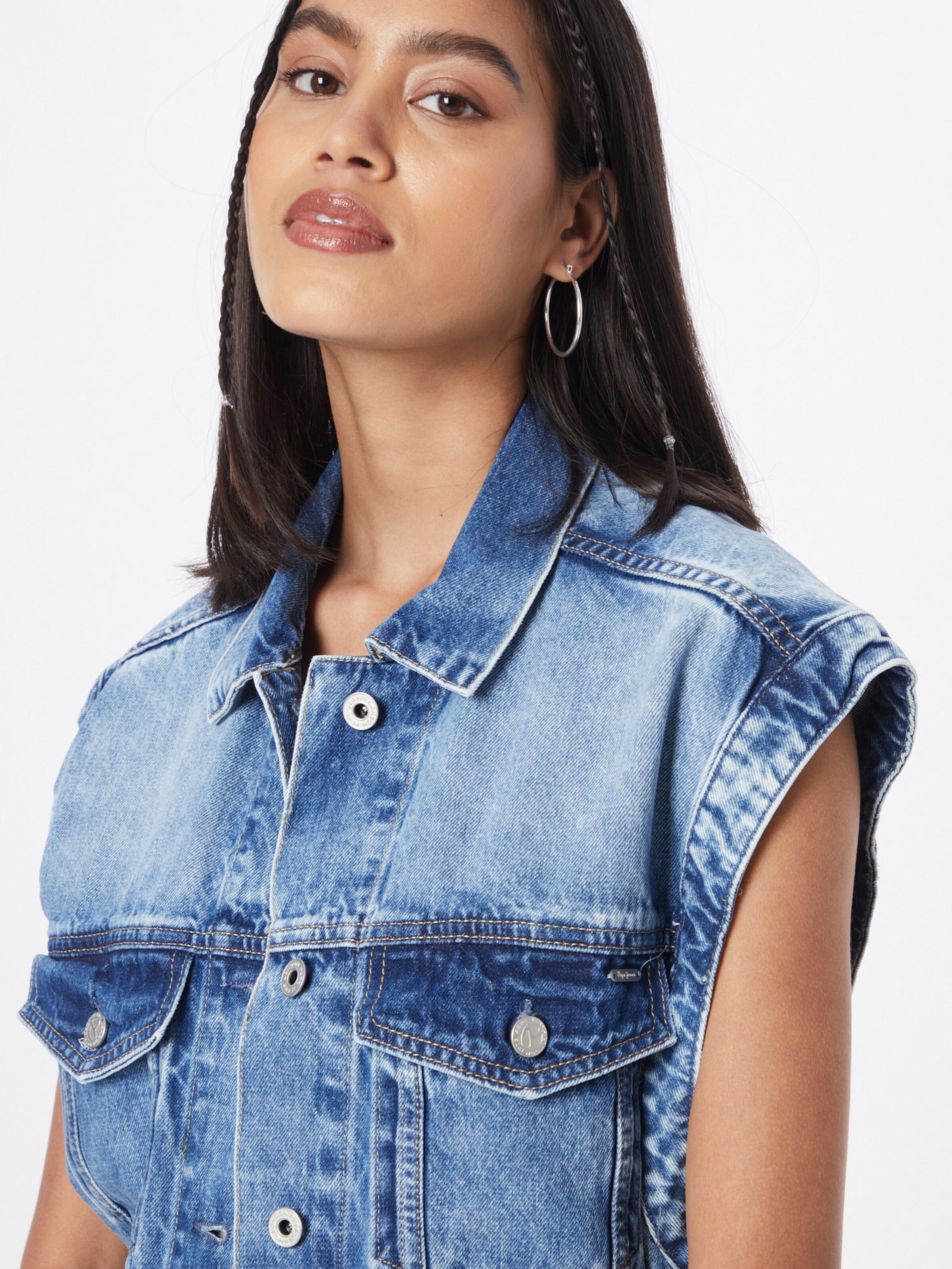 Frauen Jacken Pepe Jeans Weste 'ALLY' in Blau - NP20108 Frauen Jacken Pepe Jeans Weste 'ALLY' in Blau - NP20108
