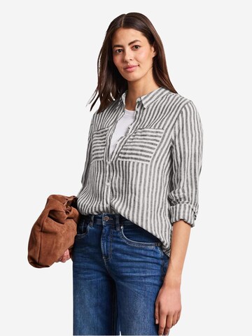 Camicia da donna 'SOL_LTD QR Striped shirtcollarblouse 346289' di STREET ONE in marrone: frontale