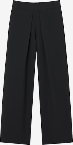 Pull&Bear Wide Leg Plissert bukse i svart: forside