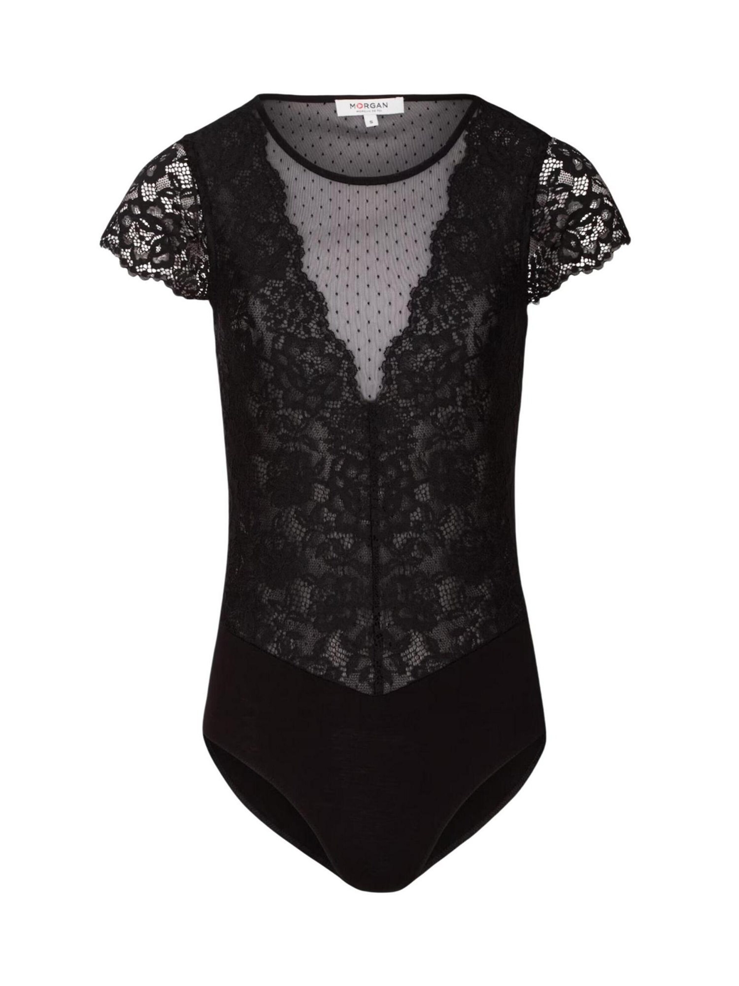 Morgan De Toi Blouse body '201-DONAO.N' in Zwart: voorkant