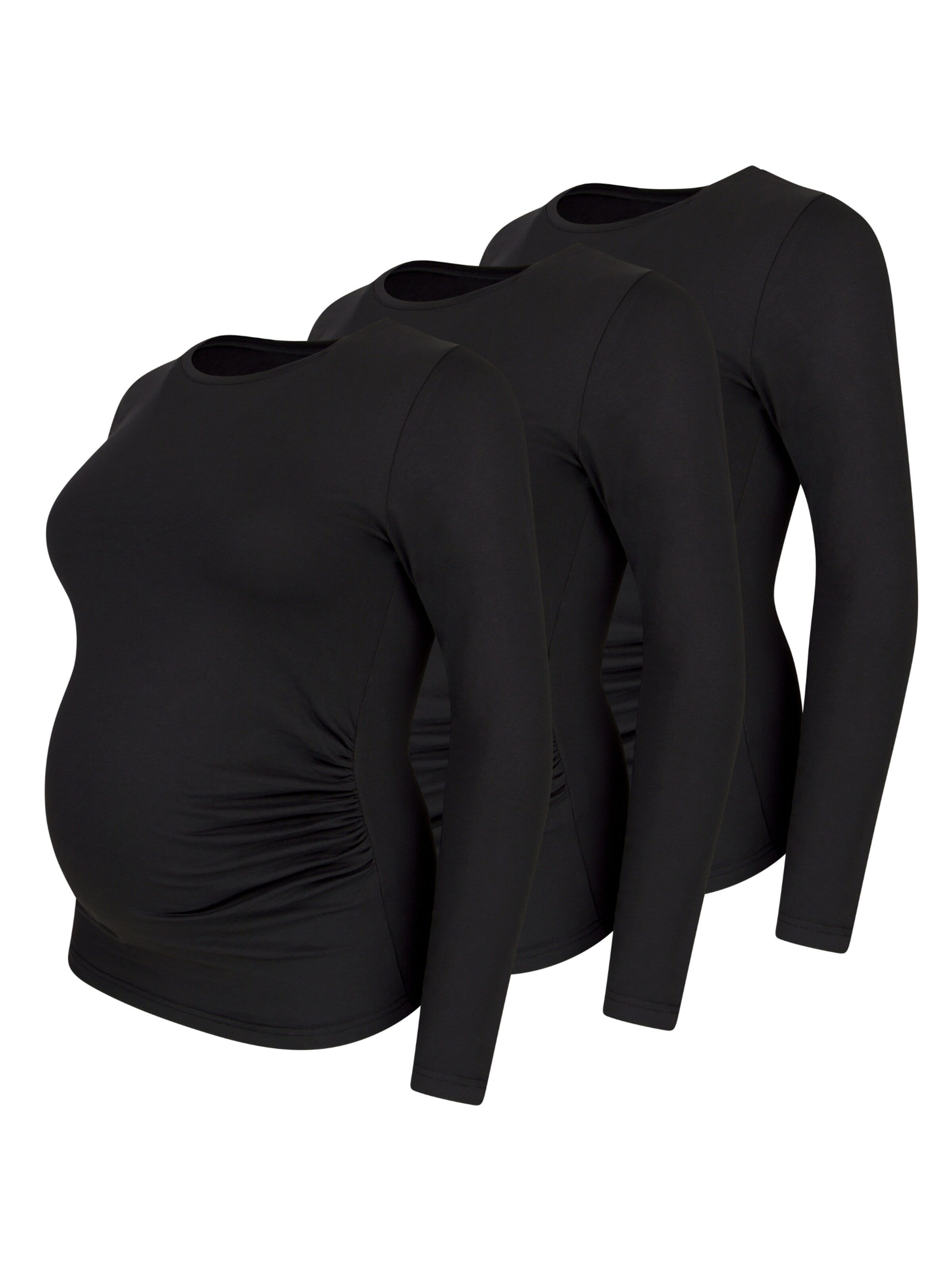 M.M.C. Shirt 'Langarm Basic Umstandsmode' in Black: front