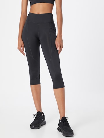 Reebok Skinny Workout Pants in Black: front