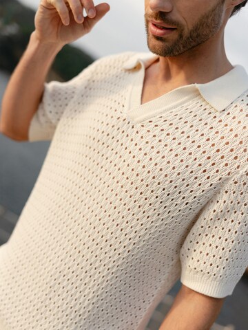 DAN FOX APPAREL Футболка 'Malik' в Белый
