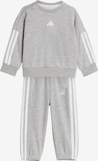 62 dydžio Treniruočių kostiumas 'Essentials' iš ADIDAS SPORTSWEAR, spalva – margai pilka / balta, Prekių apžvalga