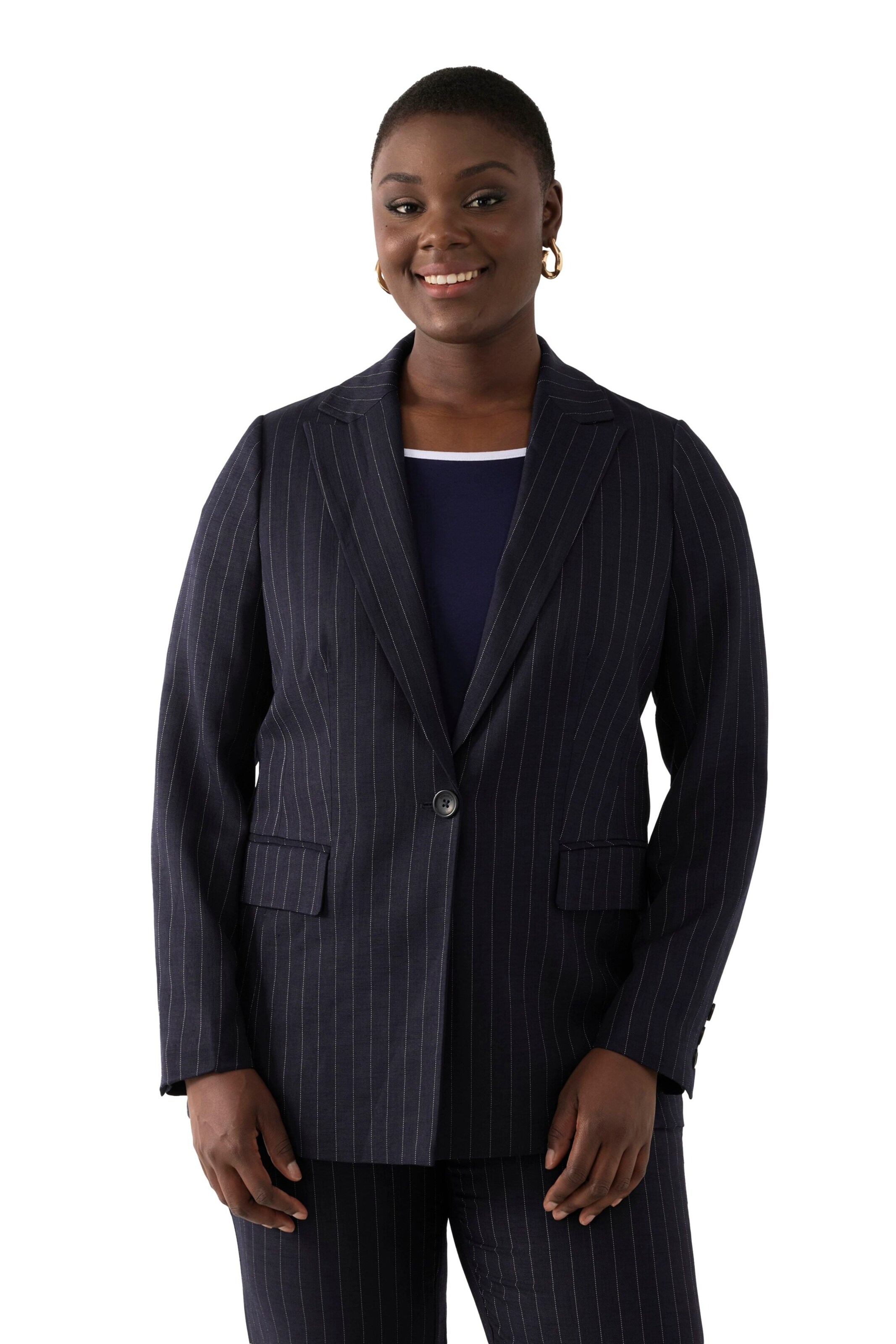 Ulla Popken Blazer in Blau: Vorderseite