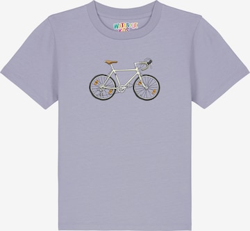 Maglietta 'Doodle Bike' di watabout.kids in lilla: frontale