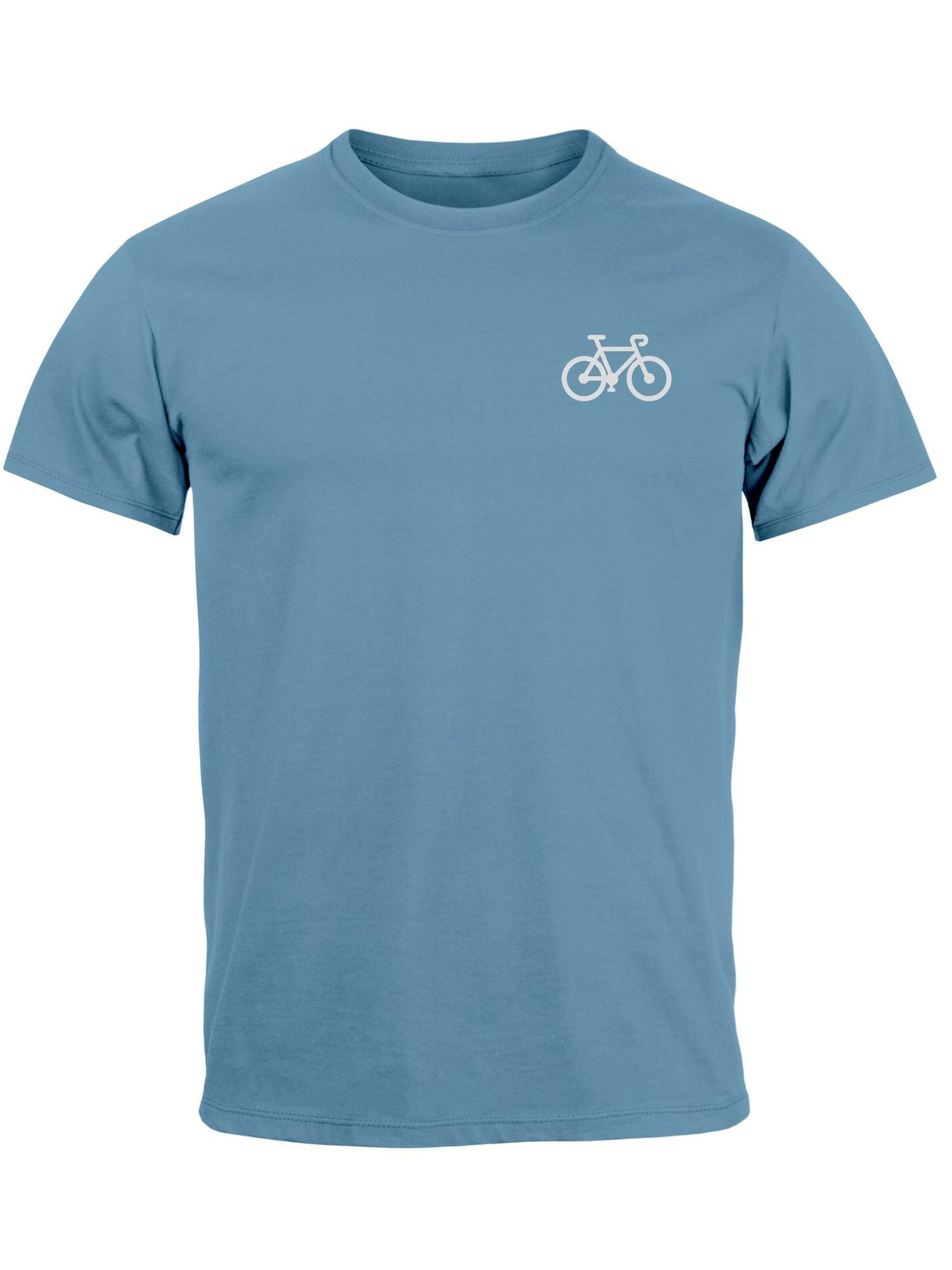 Neverless Shirt 'Fahrrad' in Blue: front