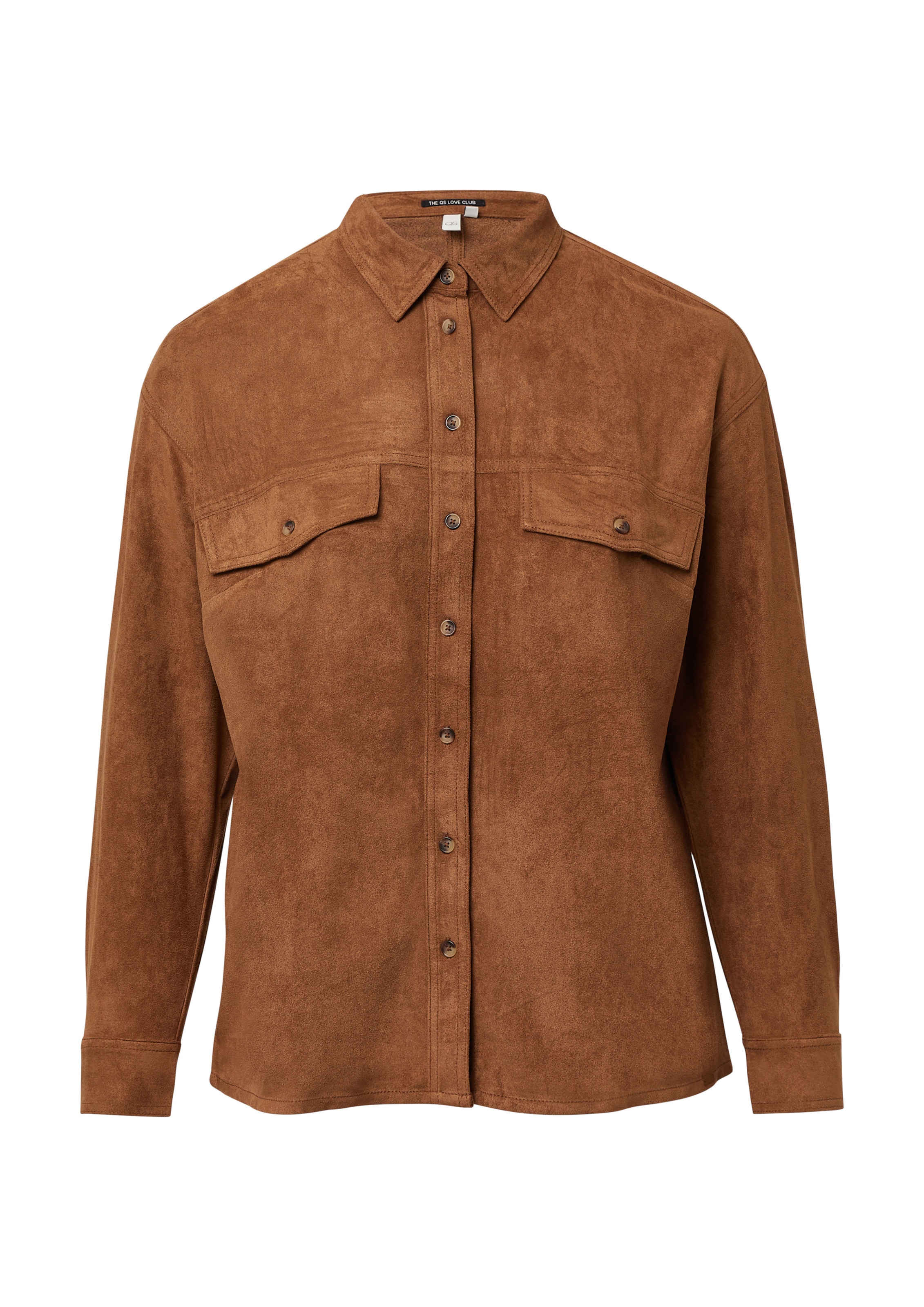 QS Blouse in Bruin: voorkant