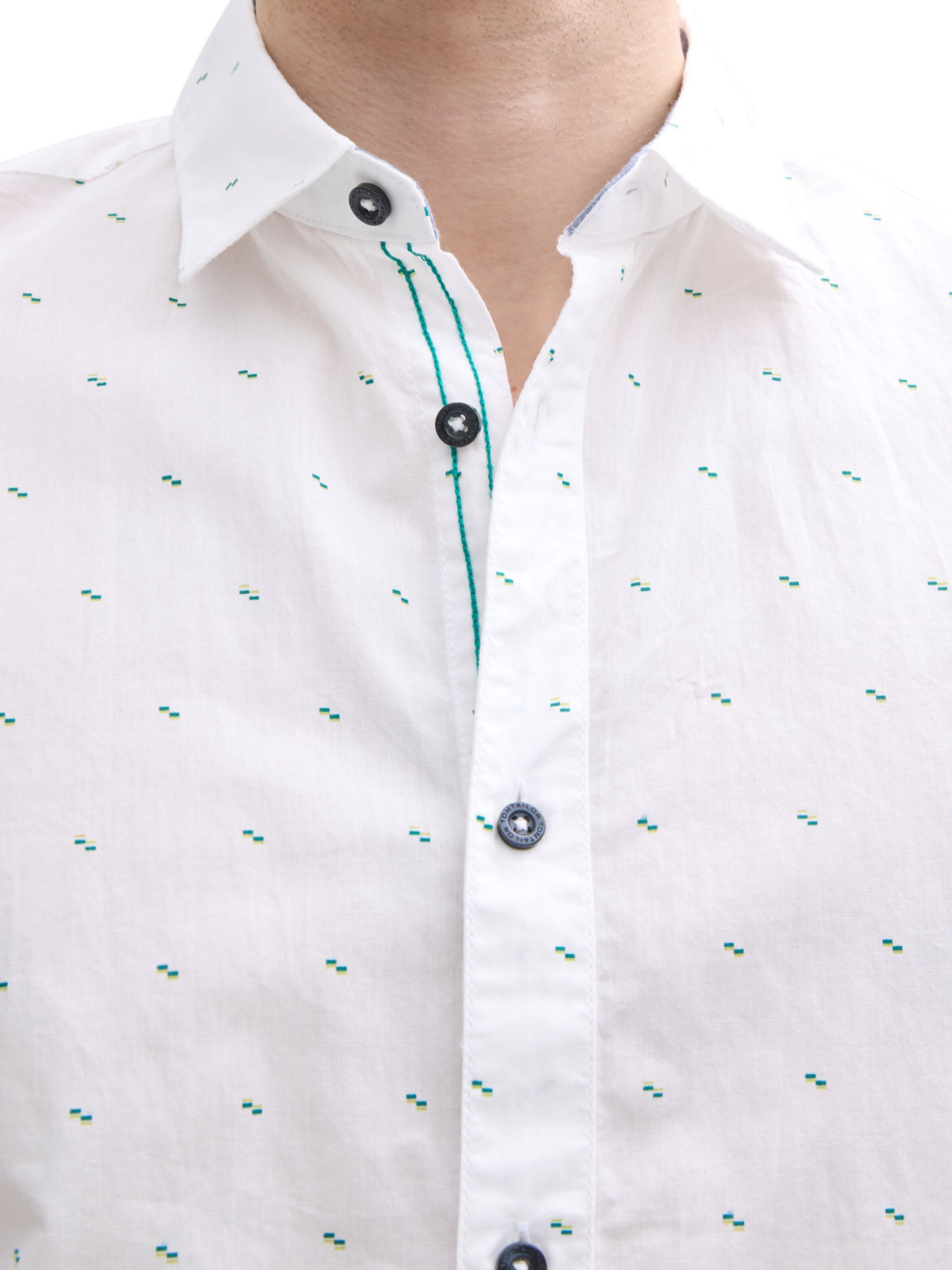 TOM TAILOR Tavaline suurus Triiksärk, värv valge