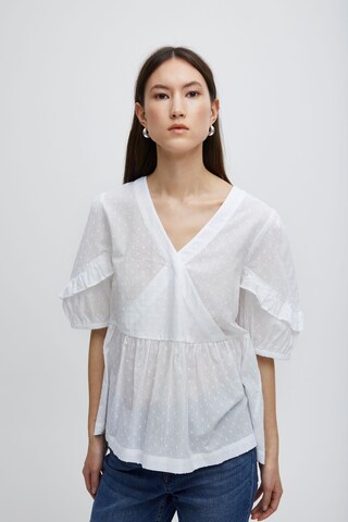 Camicia da donna 'Folona' di ICHI in bianco: frontale