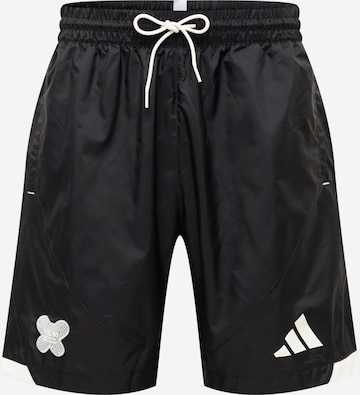 ADIDAS PERFORMANCE Regular Workout Pants in Black: front