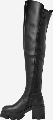 BUFFALO Over the Knee Boots 'RIOT' in Black
