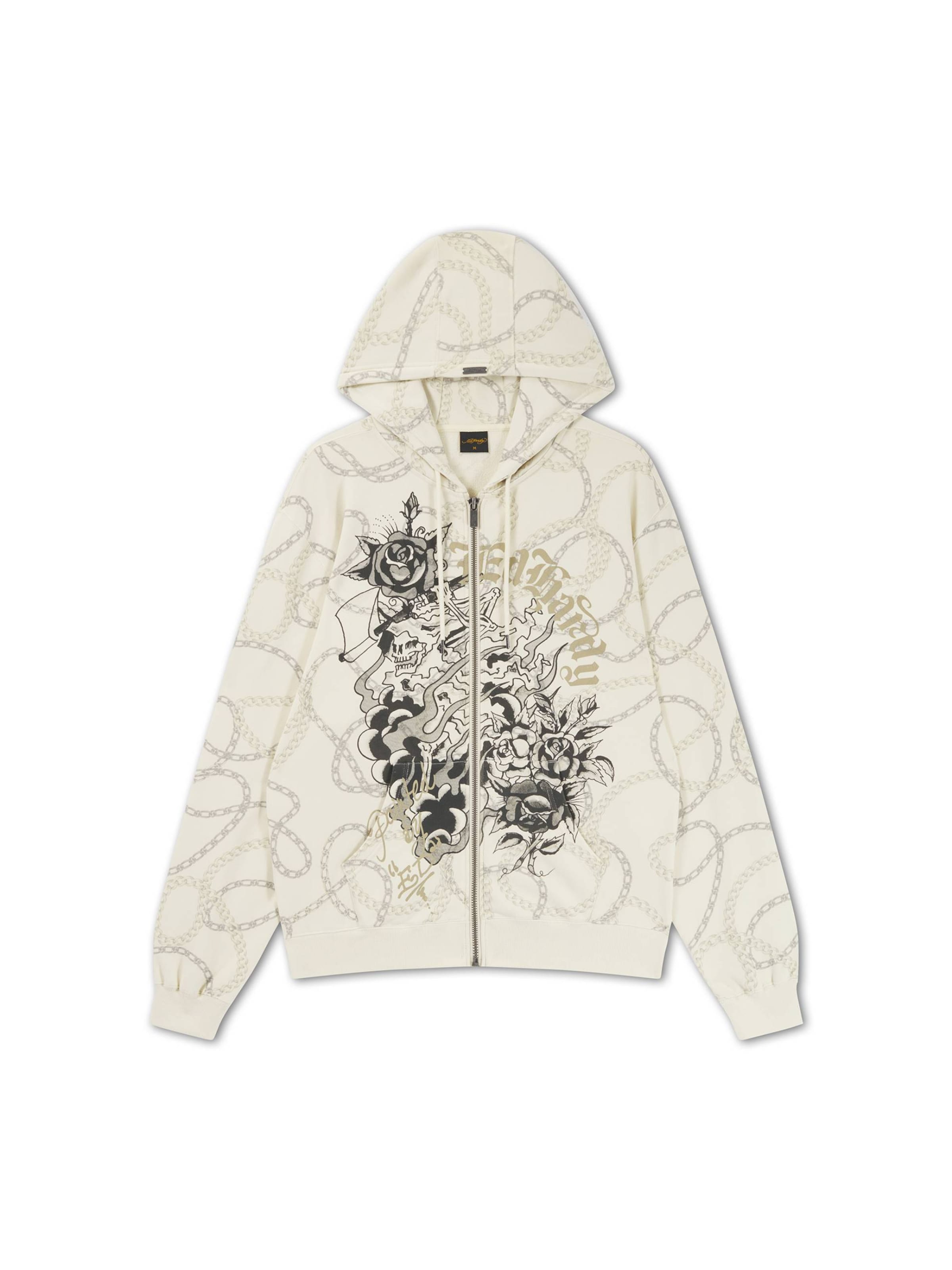 Veste de survêtement Ed Hardy en beige : devant