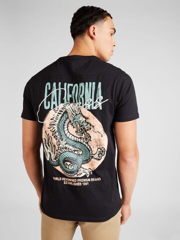 GUESS - Camiseta 'CALIFORNIA DRAGON' en negro: frente
