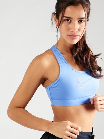 NIKE Bustier Sport bh 'SWOOSH' in Blauw