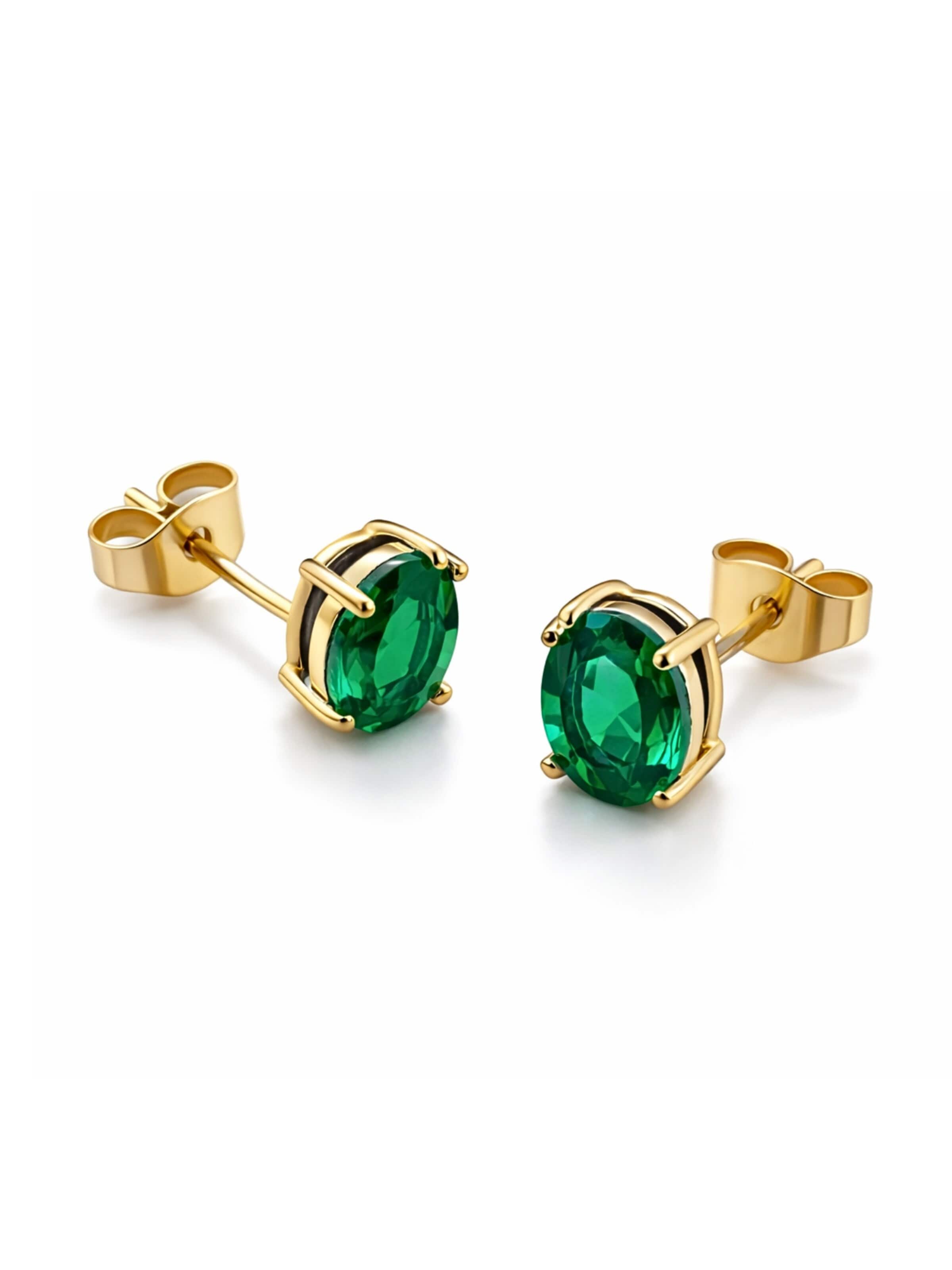 Pure Schmuck Ohrringe 'Lady Emerald Ohrstecker | Bridgerton'‌‌‌‌‌‌‌‌‌ in Grün: Vorderseite