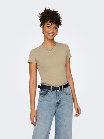 T-shirt ONLY en beige : devant
